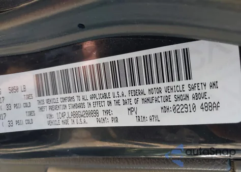 2016 Jeep Cherokee Sport из США, поврежденный, VIN 1C4PJLAB8GW280898